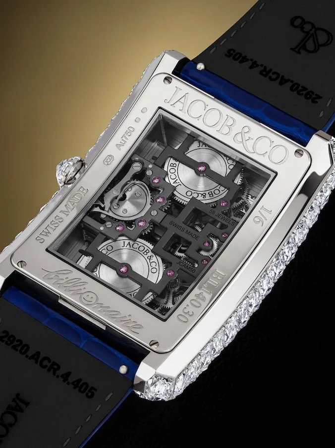Caseback Jacob & Co Billionaire Double Tourbillon Angel Cut
