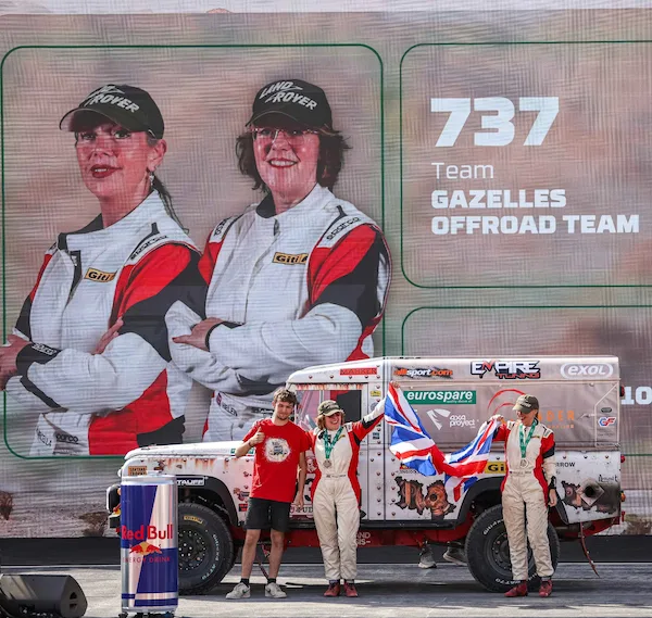 Helen Tait-Wright and Marcella Kirk podium Dakar Rally 2026
