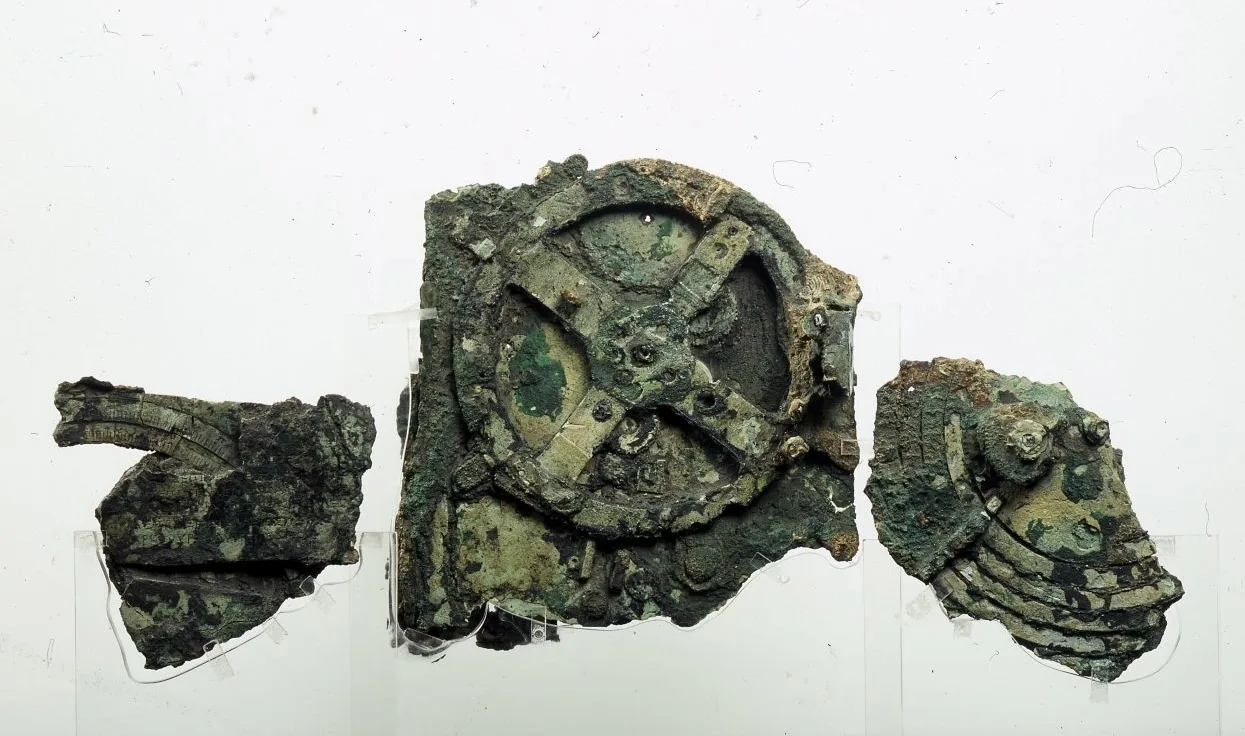 Fragments A-C of the Antikythera Mechanism retrieved from the Antikythera Shipwreck, National Archaeological Museum, Collection of Metalwork, 150-100 BC. Photo: K. Xenikakis.