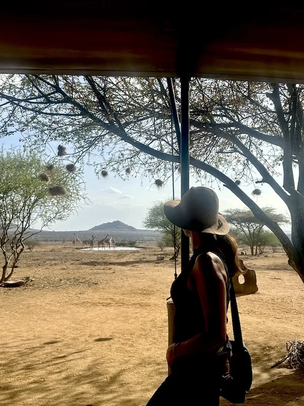 I-M Magazine's Editor-in-Chief Julia Pasarón at Tumaren Camp, Laikipia, Kenya.