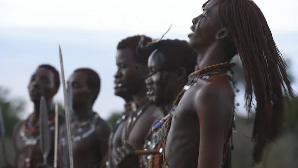 members of the Maasai community perform the traditional Adumu 
