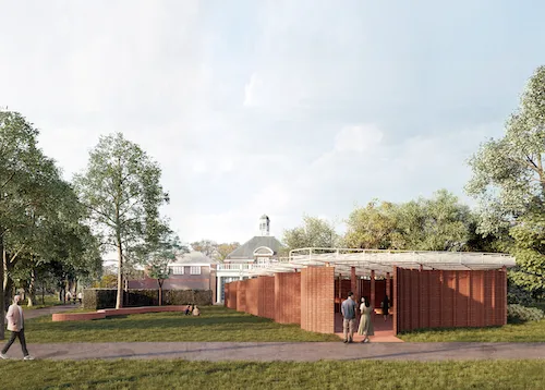Exterior view (design render) Serpentine Pavilion 2026 by LANZA atelier.