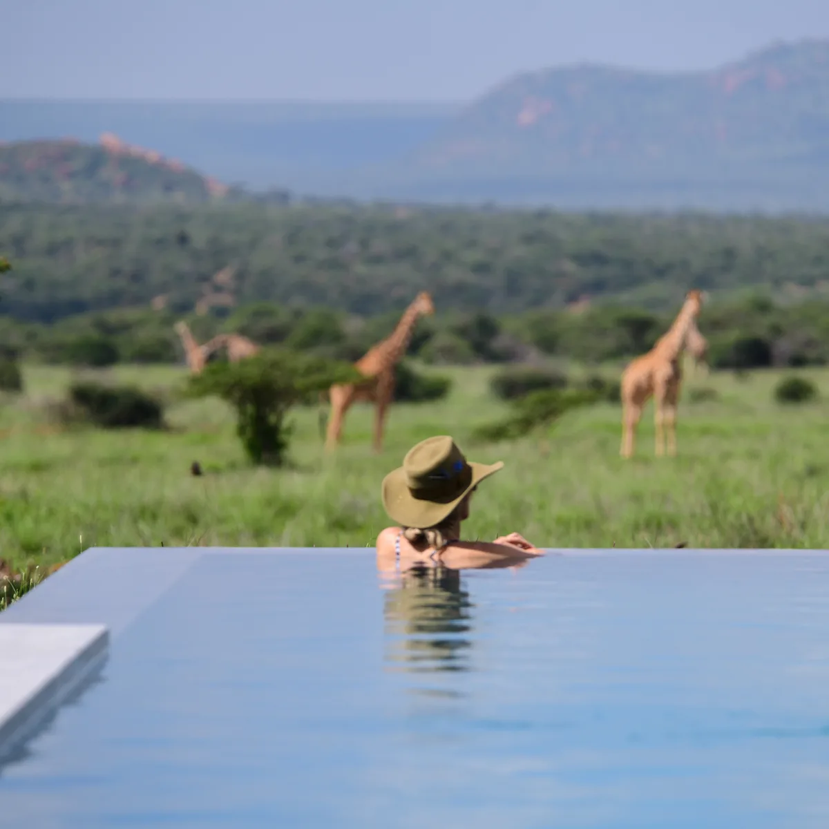 View from the pool at Tumaren Camp, Laikipia, Kenya