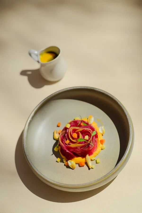 Sea bass tiradito at Nikki Beach Marbella