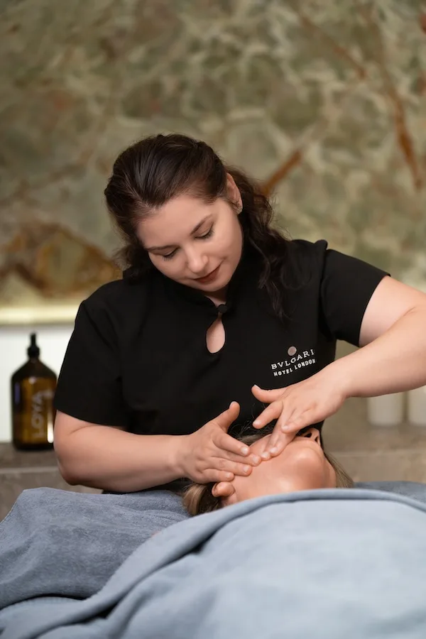 Facial massage for Facial of Joy by LOYA at Bvlgari Spa London