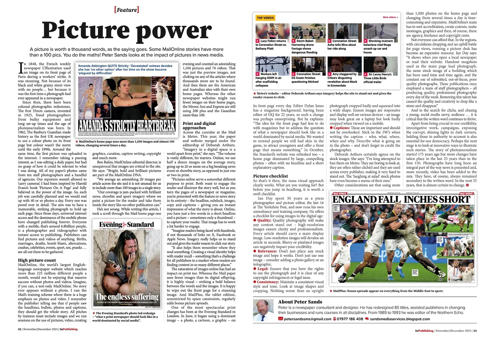 InPublishing picture power article, December 2023. Picture courtesy of Peter Sands.