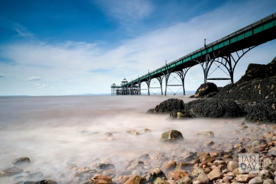 Clevedon Pier on the east shore of the Severn Estuary in Somerset. It was described by Sir John Betjeman, as "the most beautiful pier in England”.