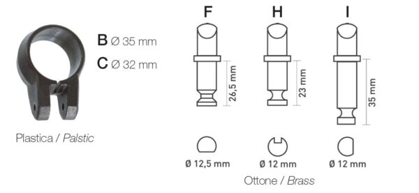 Plastic Collar 35mm with Metal Pin 35mm