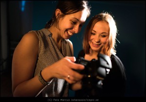 Fotograf Sandra med modell Johanna