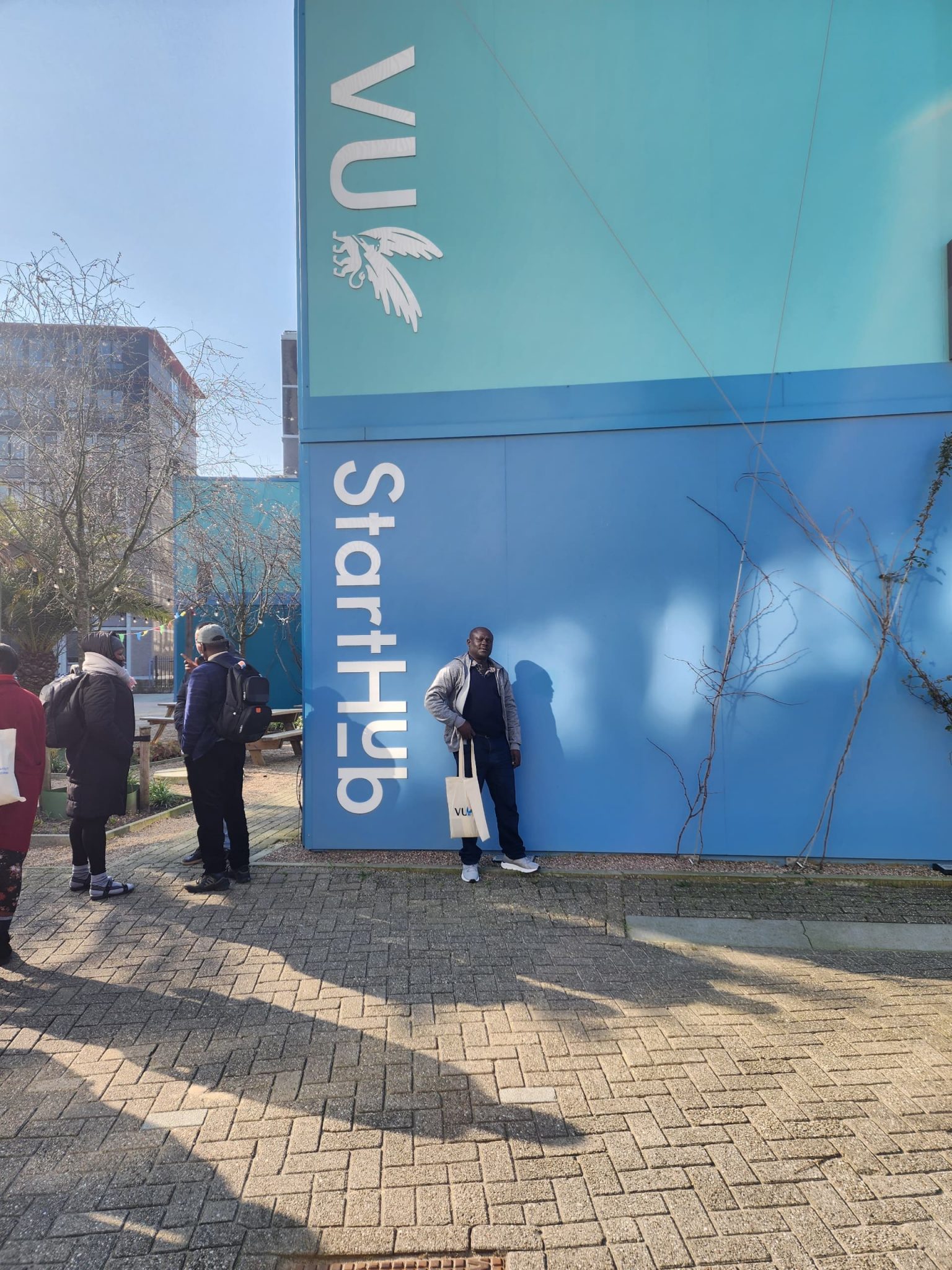 Mr Charles Olupot poses for a phot at the Starthub at VU Amsterdam
