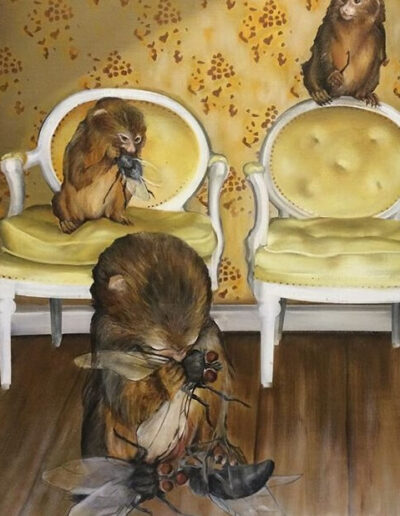 Le Scimmie - monkey - painting, Ida Bentinger