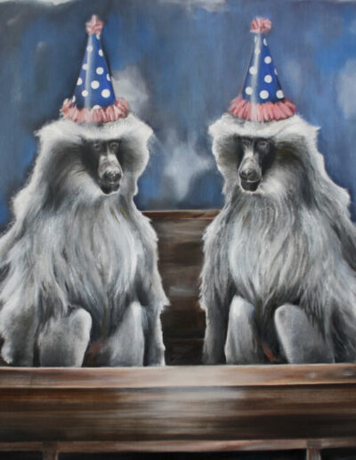 Le Scimmie - monkey - painting, Ida Bentinger