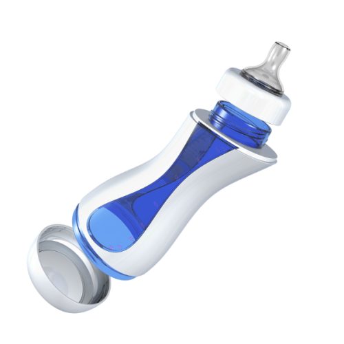 Babybottle iiamo home white-blue without cap, all parts