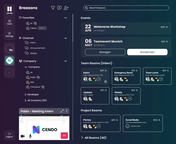 Screenshot wie die Zusammenarbeit im erfolgreichen Home-Office aussieht