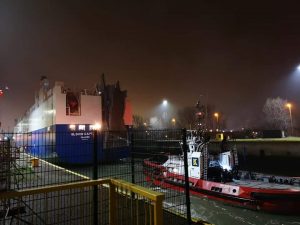 De Glovis captain komt aan in Zeebrugge