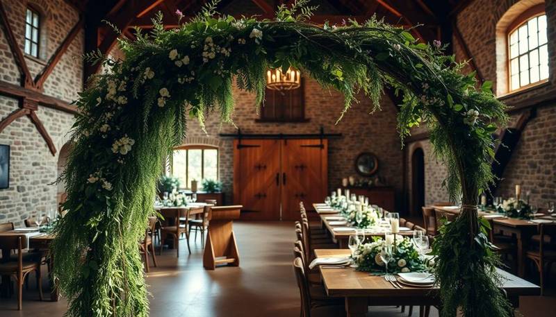 kingscote barn wedding decoration