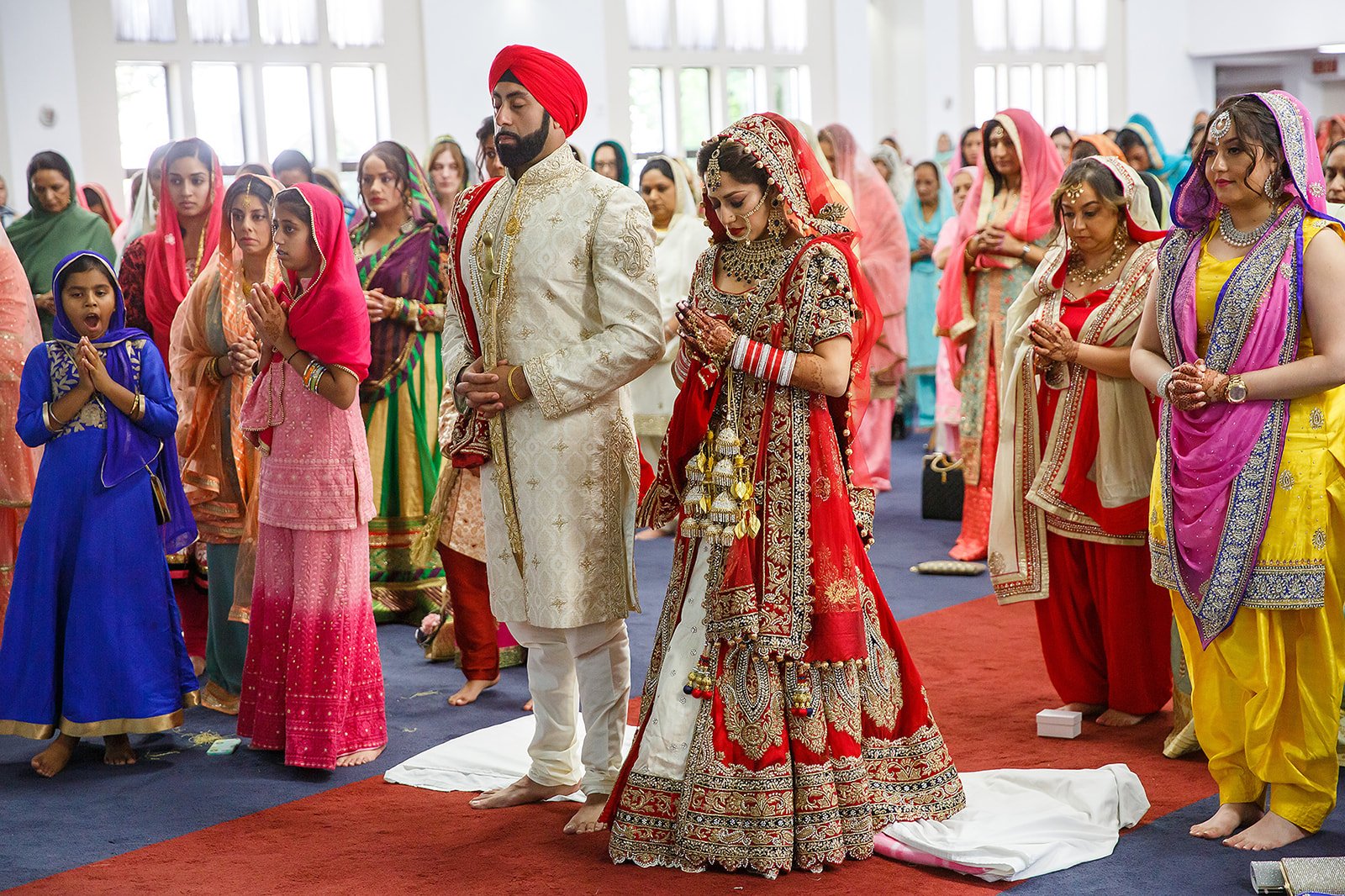 Sikh and Hindu wedding photography Birmingham — bride and groom portrait