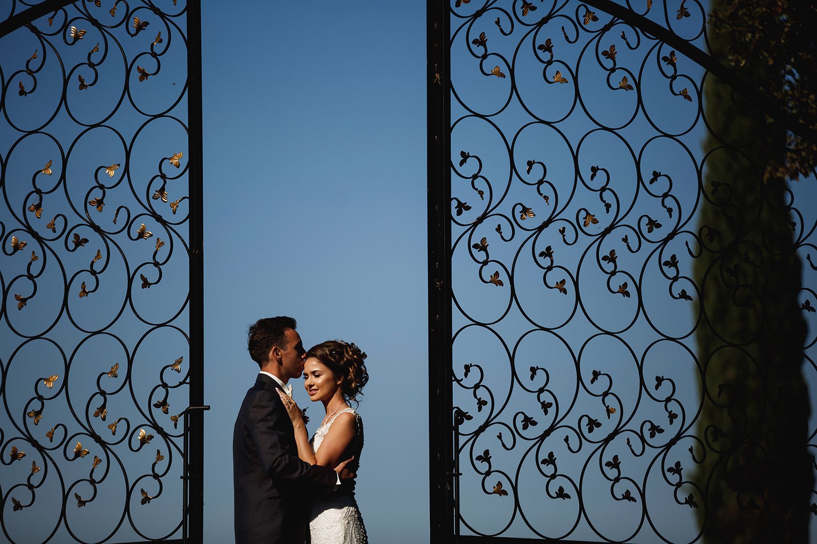 Birmingham wedding couple portrait at sunset