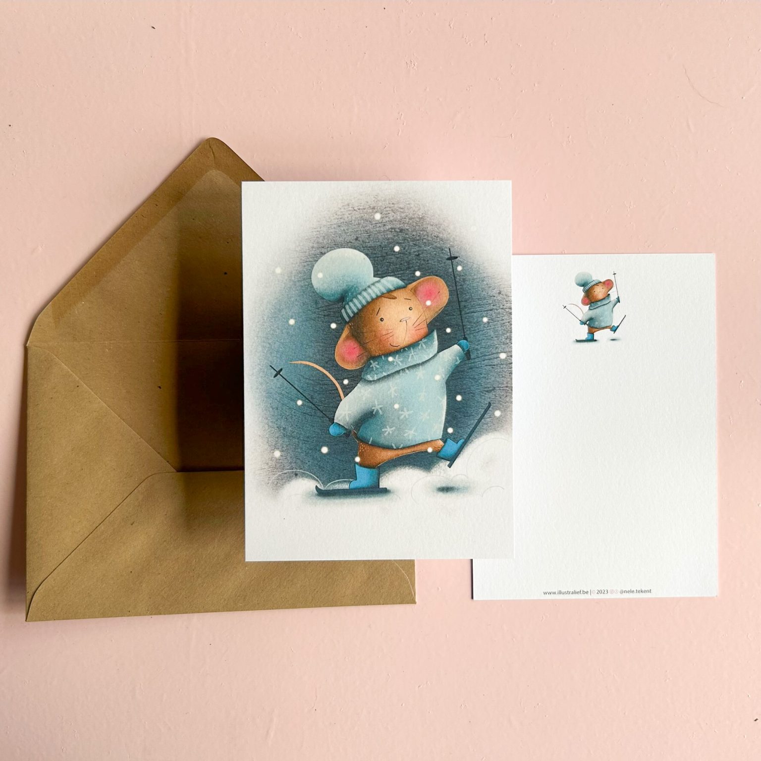 WARME KERST skieën illustraL!EF