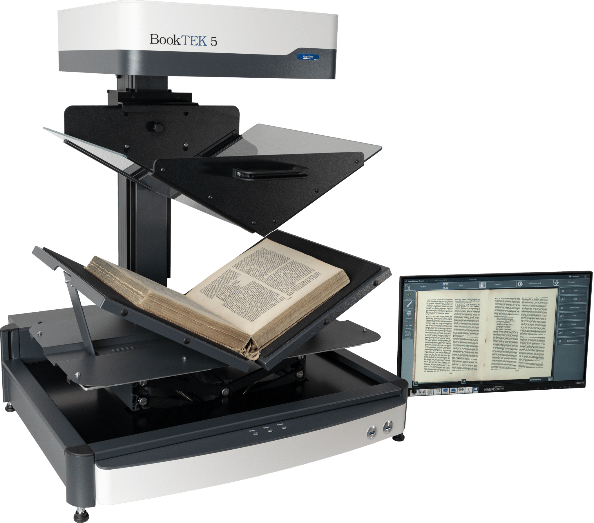 BookTEK 5 V3 Archive A3+ Buchscanner mit V-Glasplatte
