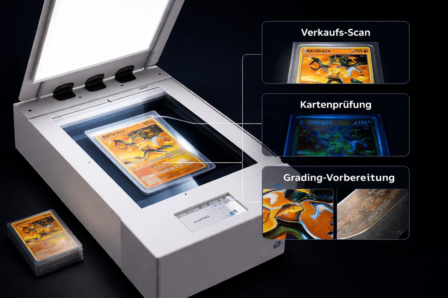 Sammelkarten scannen lassen – Scanner für Verkaufs-Scan, Kartenprüfung und Grading-Vorbereitung