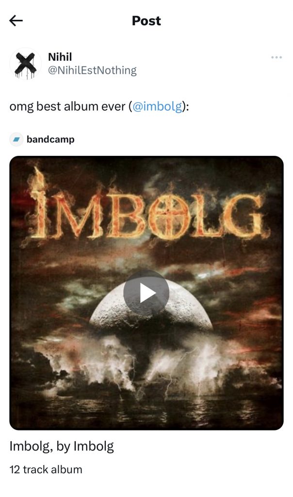Imbolg self titled album,album cover,songs with Gaelic titles,bands named after pagan holidays,one little victory,blog post,independent musician,stories of a musician’s life,life as a musician,best album ever,gothic Metal,death rock,Type O Negative,MoonSpell,Paradise Lost,Pagan Band NYC