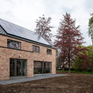 Façade arrière d'une maison contemporaine traditionnelle