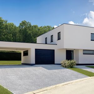 Carport d'une maison contemporaine