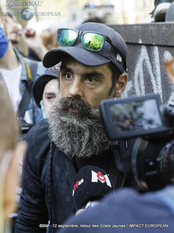 Jérôme Rodrigues à la manifestation des Gilets Jaunes du 12 septembre 2020 à Paris