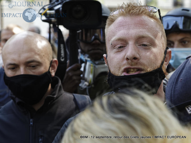 Maxime Nicolle à la manifestation des Gilets Jaunes du 12 septembre 2020 à Paris