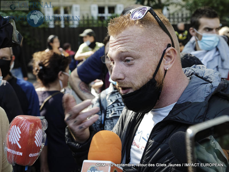 Maxime Nicolle à la manifestation des Gilets Jaunes du 12 septembre 2020 à Paris