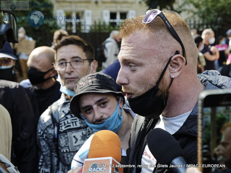 Maxime Nicolle à la manifestation des Gilets Jaunes du 12 septembre 2020 à Paris