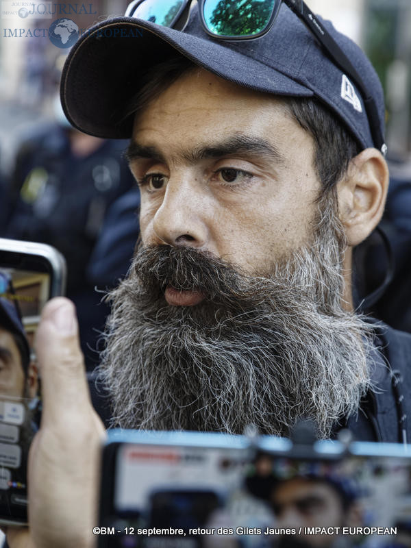 Jérôme Rodrigues à la manifestation des Gilets Jaunes du 12 septembre 2020 à Paris