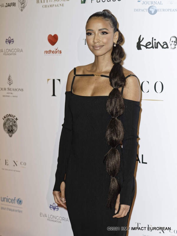 Flora Coquerel (Miss France 2014)lors de la 10ème édition du Global Gift Gala au Four Seasons Hotel George V à Paris