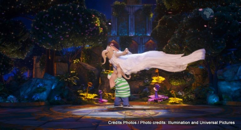 (from top to bottom) Meena (Tori Kelly) and Alfonso (Pharrell Williams) in Illumination’s Sing 2, written and directed by Garth Jennings.