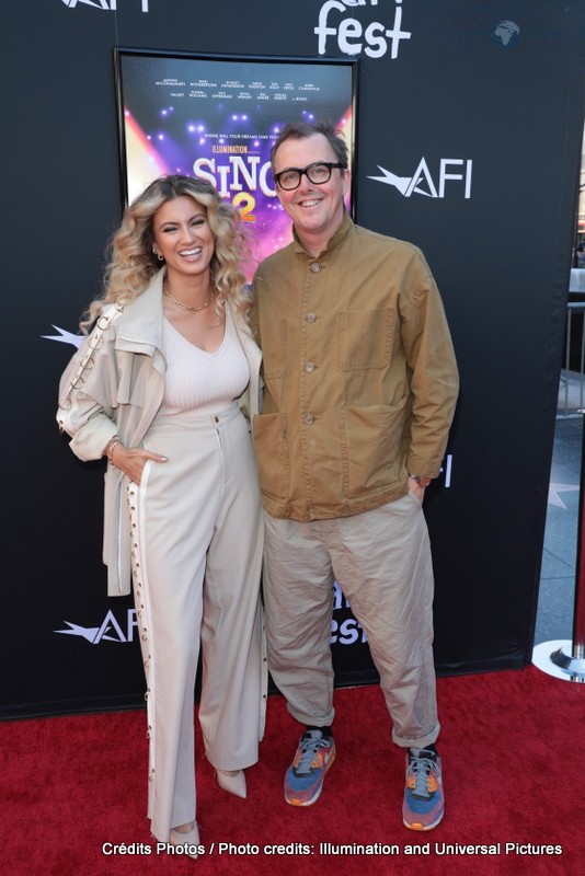 Tori Kelly and Writer/Director Garth Jennings arrive as Illumination Entertainment and Universal Pictures presents the AFI premiere of SING 2 at TCL Chinese Theater in Hollywood, CA on Sunday, November 14, 2021.(photo:Alex J. Berliner/ABImages)