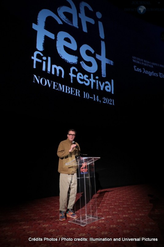 Writer/Director Garth Jennings speaks as Illumination Entertainment and Universal Pictures presents the AFI premiere of SING 2 at TCL Chinese Theater in Hollywood, CA on Sunday, November 14, 2021.(photo:Alex J. Berliner/ABImages)