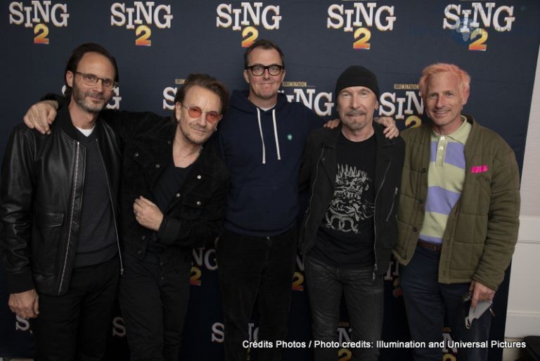 Mike Knobloch, Bono, Director Garth Jennings, The Edge and Spike Jonze attend as Illumination and Universal Pictures celebrates a SING 2 special screening at The London in West Hollywood, CA on Wednesday, December 8, 2021.(Photo: Alex J. Berliner/ABImages)