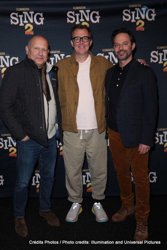 Chris Meledandri, Garth Jennings and Nick Kroll attend as Illumination and Universal Pictures celebrate a Special Screening of SING 2 at the DGA in Los Angeles, CA on Friday, December 10, 2021.(Photo: Alex J. Berliner/ABImages)