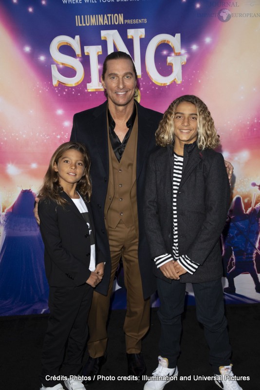 Livingston McConaughey, Matthew McConaughey and Levi McConaughey attend as Illumination and Universal Pictures celebrate the Premiere of SING 2 at the Greek Theater in Los Angeles, CA on Sunday, December 12, 2021

(Photo: Alex J. Berliner/ABImages)