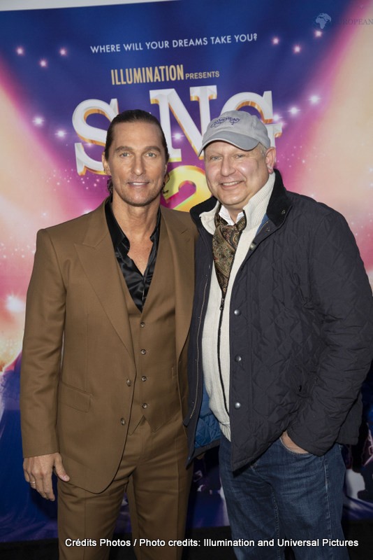 Matthew McConaughey and Producer Chris Meledandri attend as Illumination and Universal Pictures celebrate the Premiere of SING 2 at the Greek Theater in Los Angeles, CA on Sunday, December 12, 2021

(Photo: Alex J. Berliner/ABImages)