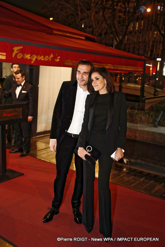 Grégory Rabuel, PDG du groupe Barrière et Alexia Rabuel - Dîner des nommés des César au Fouquet's Paris