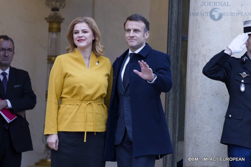 Evika Siliņa, Premier ministre de Lettonie et le président Emmanuel Macron