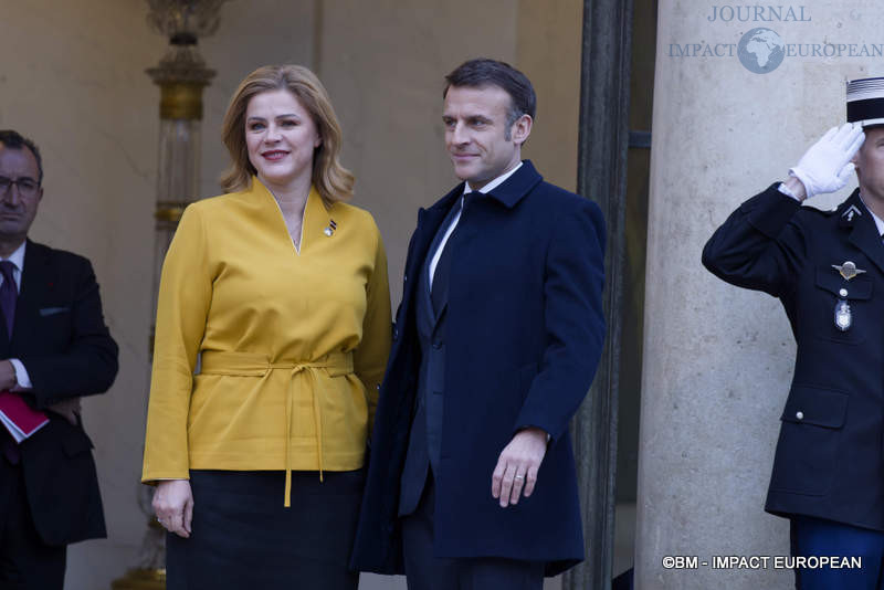 Evika Siliņa, Premier ministre de Lettonie et le président Emmanuel Macron