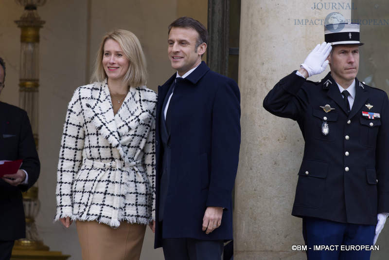 Kaja Kallas, Premier ministre d'Estonie et le président français Emmanuel Macron