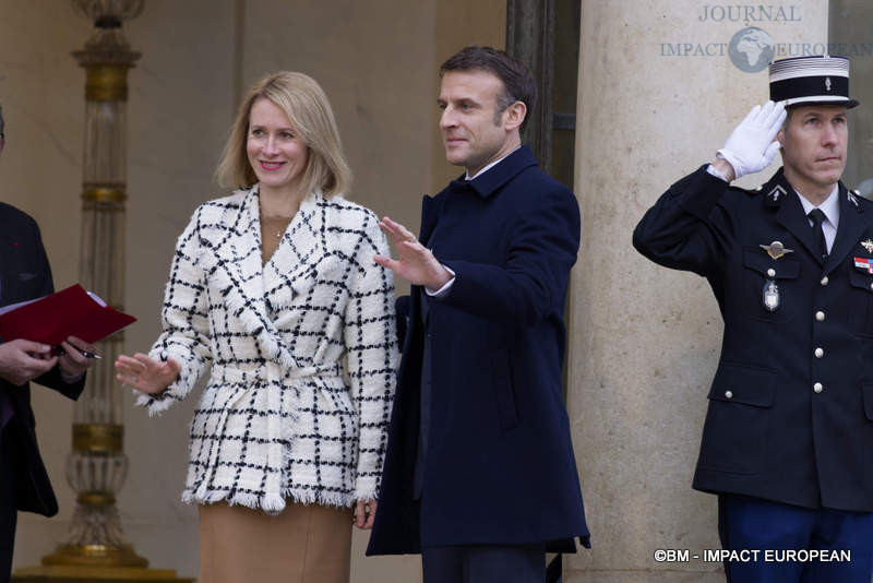 Kaja Kallas, Premier ministre d'Estonie et le président français Emmanuel Macron