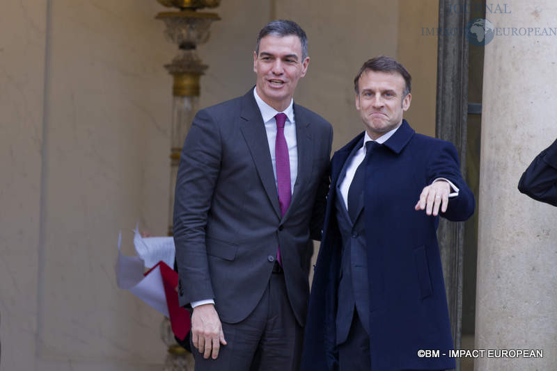 Le président du gouvernement espagnol, Pedro Sánchez et le président français Emmanuel Macron