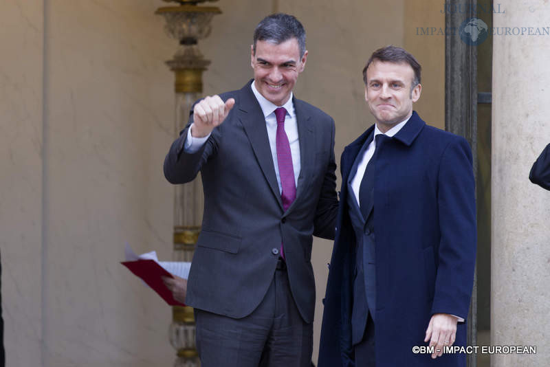 Le président du gouvernement espagnol, Pedro Sánchez et le président français Emmanuel Macron