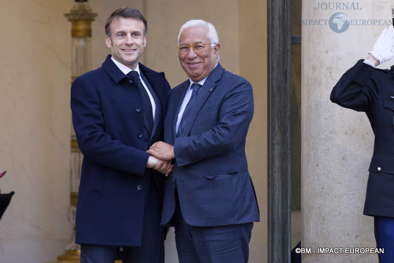 Le président français Emmanuel Macron et le Premier ministre du Portugal, António Costa