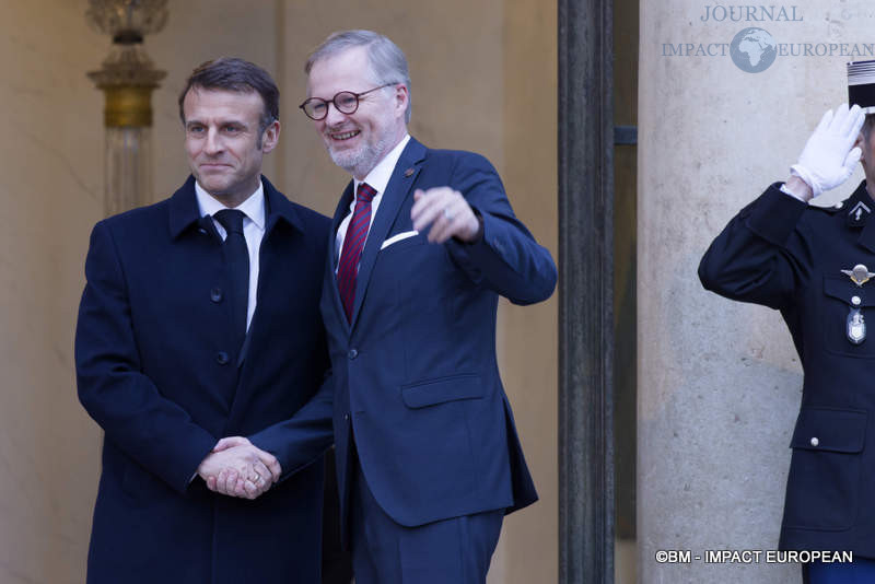 Le président français Emmanuel Macron et Petr Fiala, président du gouvernement de la République tchèque